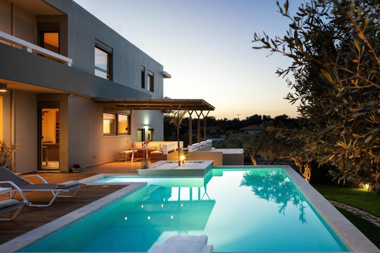Rizes Villa With Jacuzzi & Heated Pool Agia Triada 외부 사진