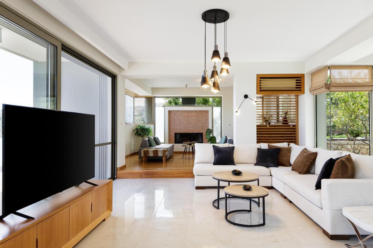 Rizes Villa With Jacuzzi & Heated Pool Agia Triada 외부 사진